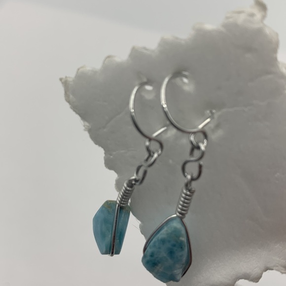Larimar Hand made Larimar earrings DR - Picture 5 of 6